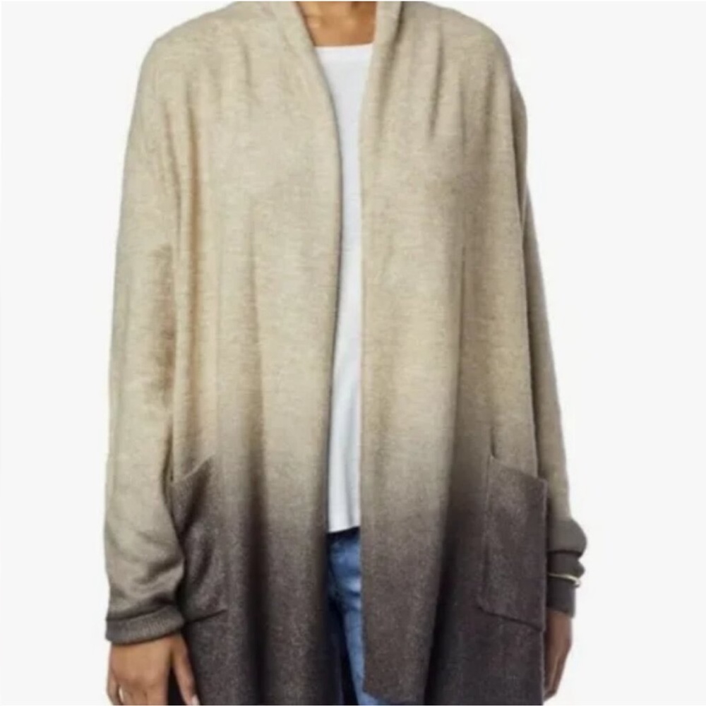 DEMOCRACY size XLARGE Ombré Oatmeal & Charcoal Cardigan Sweater NEW